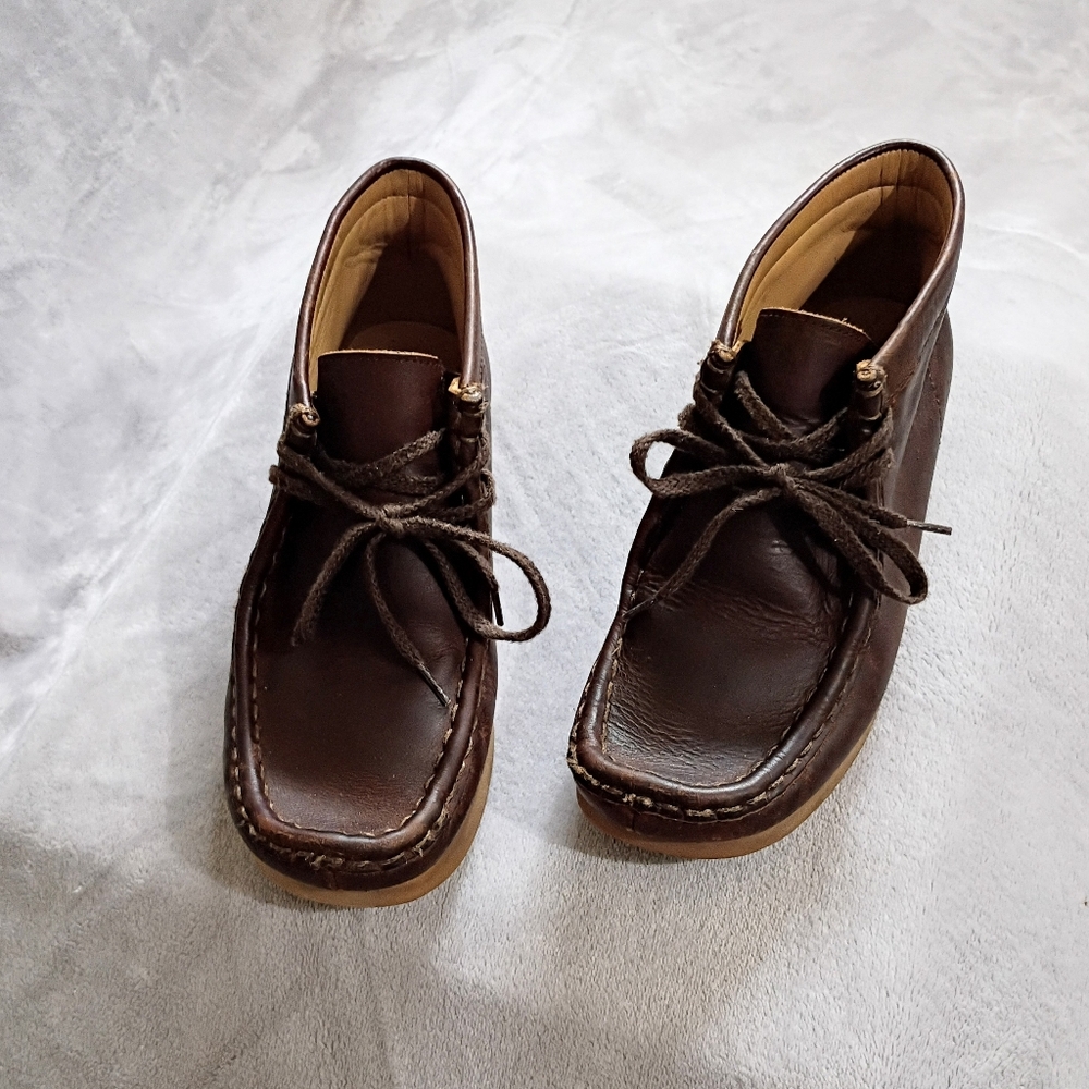 Kids Clark's Originals Brown Leather Wallabees 4 W